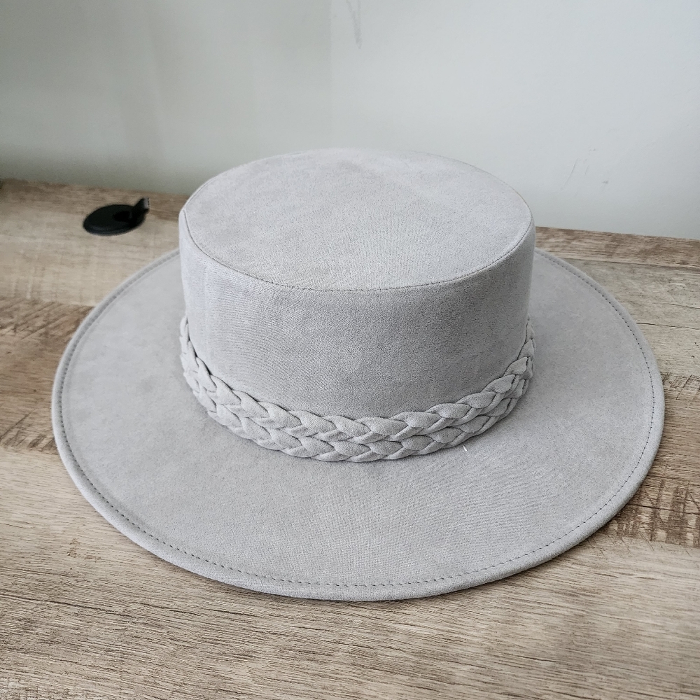 Anthropologie grey fedora hat